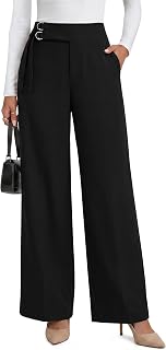 ANRABESS Womens Buckle Dress Pants with Pockets