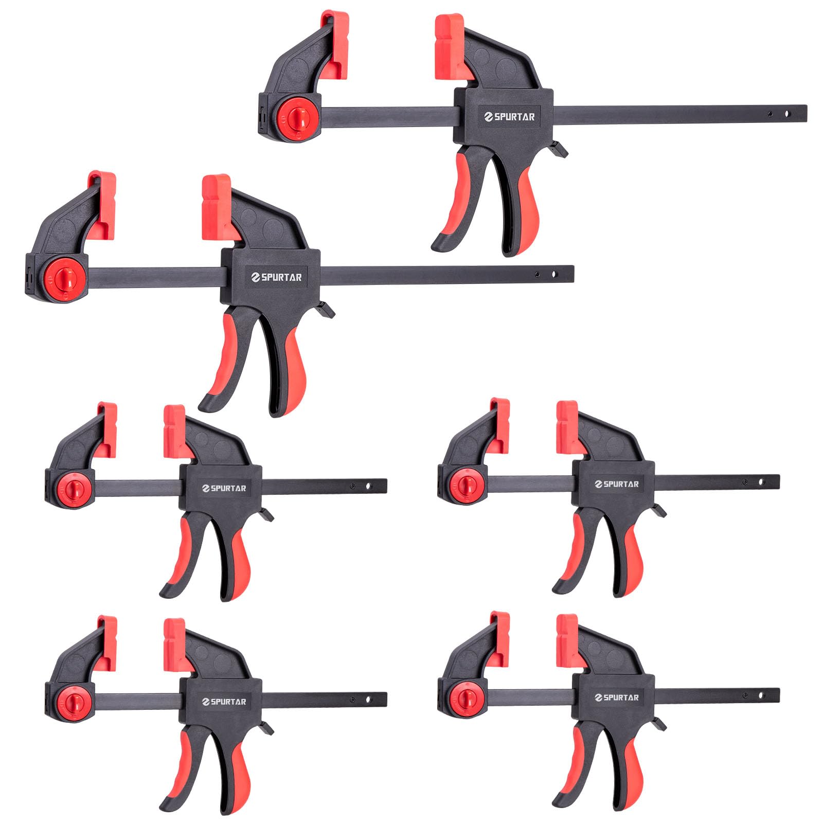 Spurtar Set of 6 Carpenter Clamps 150mm & 300mm Heavy Duty