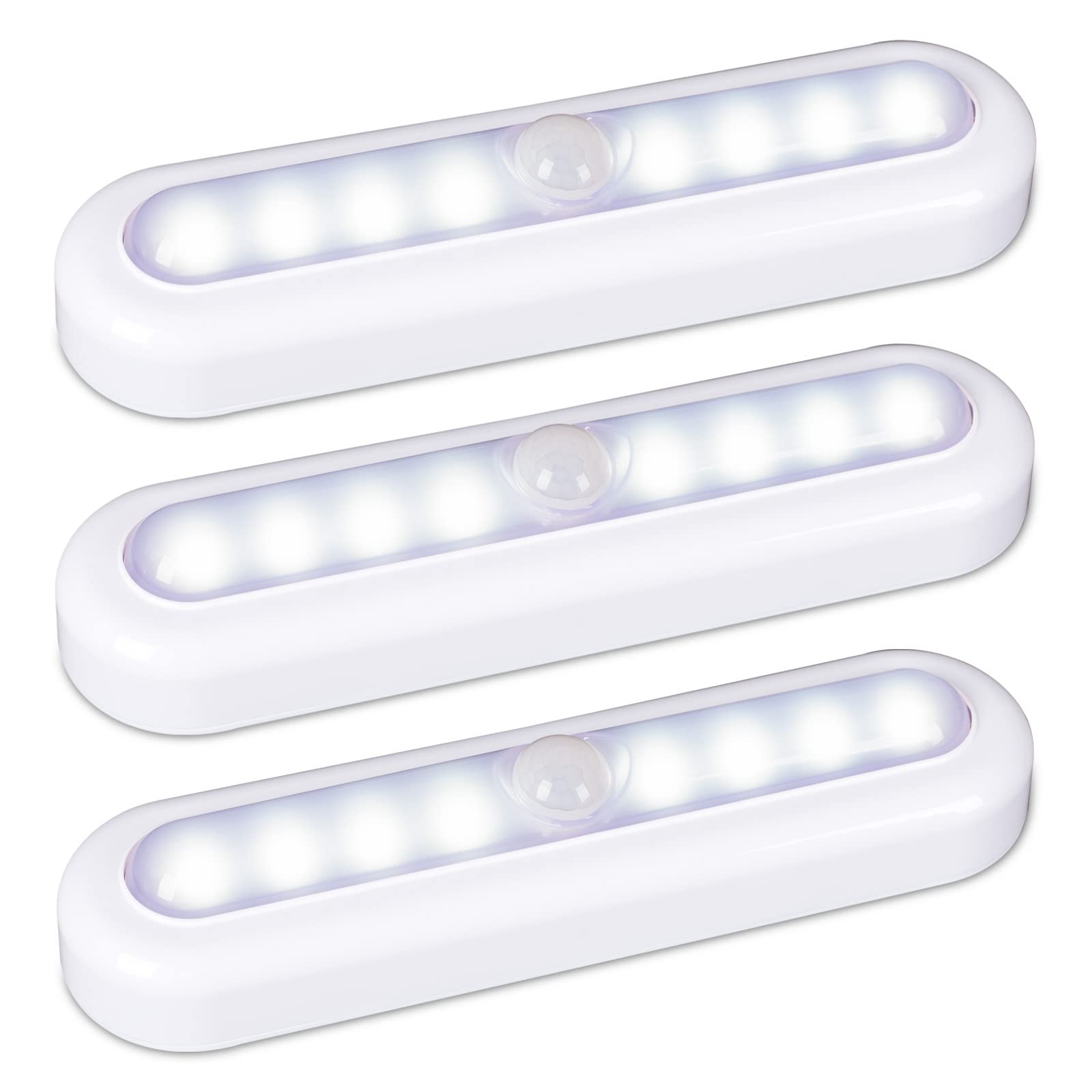 STAR-SPANGLED 7” Motion Sensor Lights Indoor AAA Battery, 3 Pack Cool White | 90