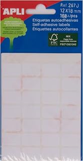 Apli 12 x 18mm White (Pack of 168)