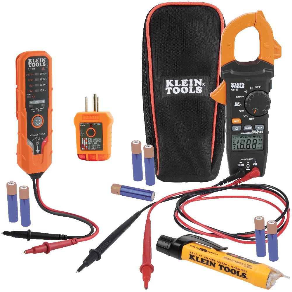 Klein Tools CL120VP Electrical Voltage Test Kit with Clamp Meter | Includes Clam