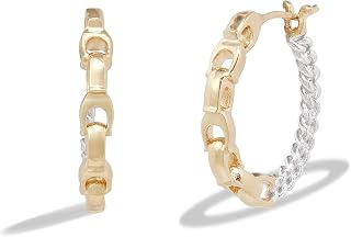 COACH Two Tone Small Mix Metal Hoop Earrings, One Size