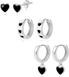 Hoop Earrings for Women Stackable Gold Silver Huggie Earring Set 3 Pairs