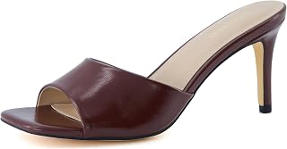 CUSHIONAIRE Evie Kitten Heel Sandals for Women, Slip On One Band Dress Sandals with Memory Foam, Wide Widths and 3 Inch Heel
