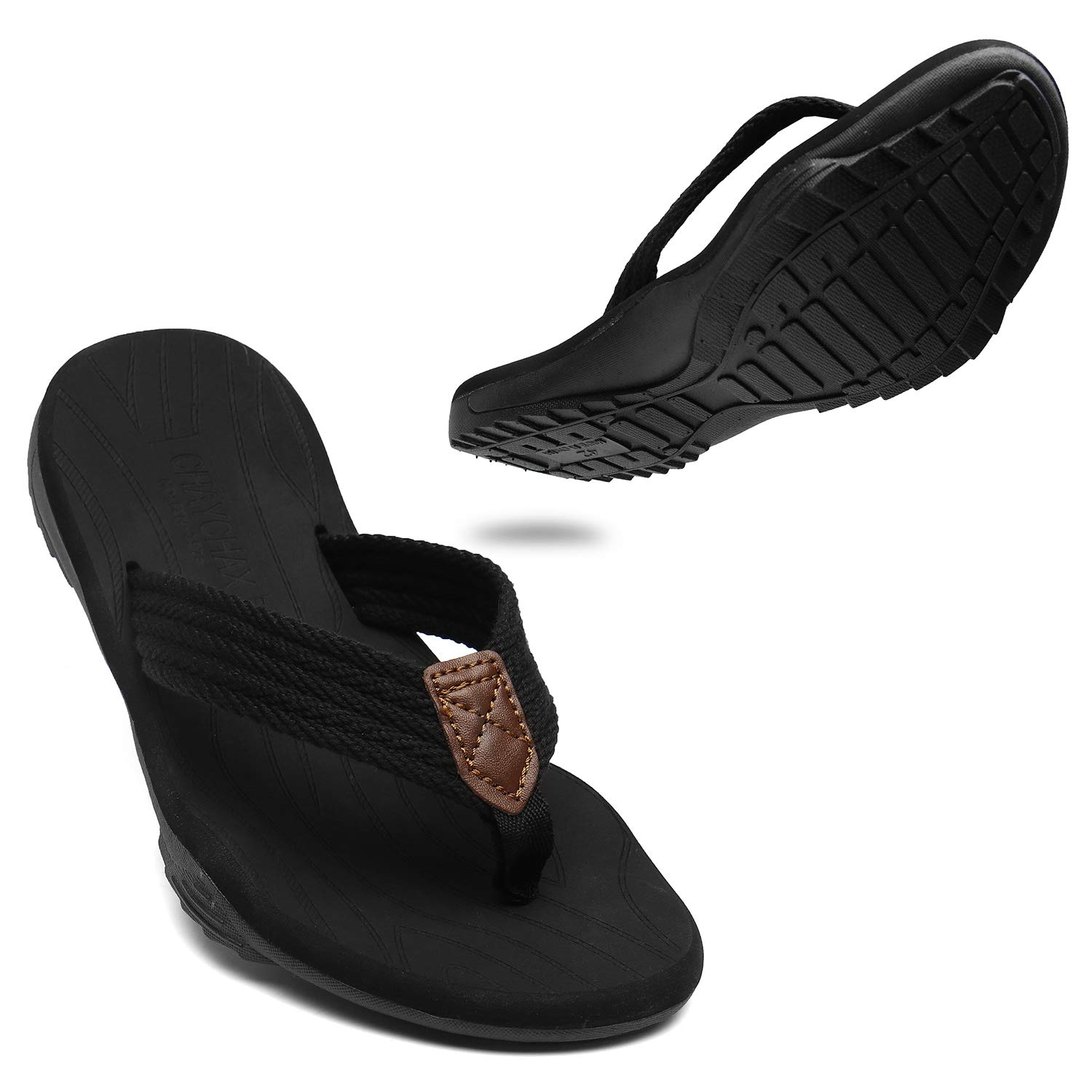 ChayChax Men's Soft Sports Sandals Non-Slip Flip Flops Casual Beach and Pool Sho