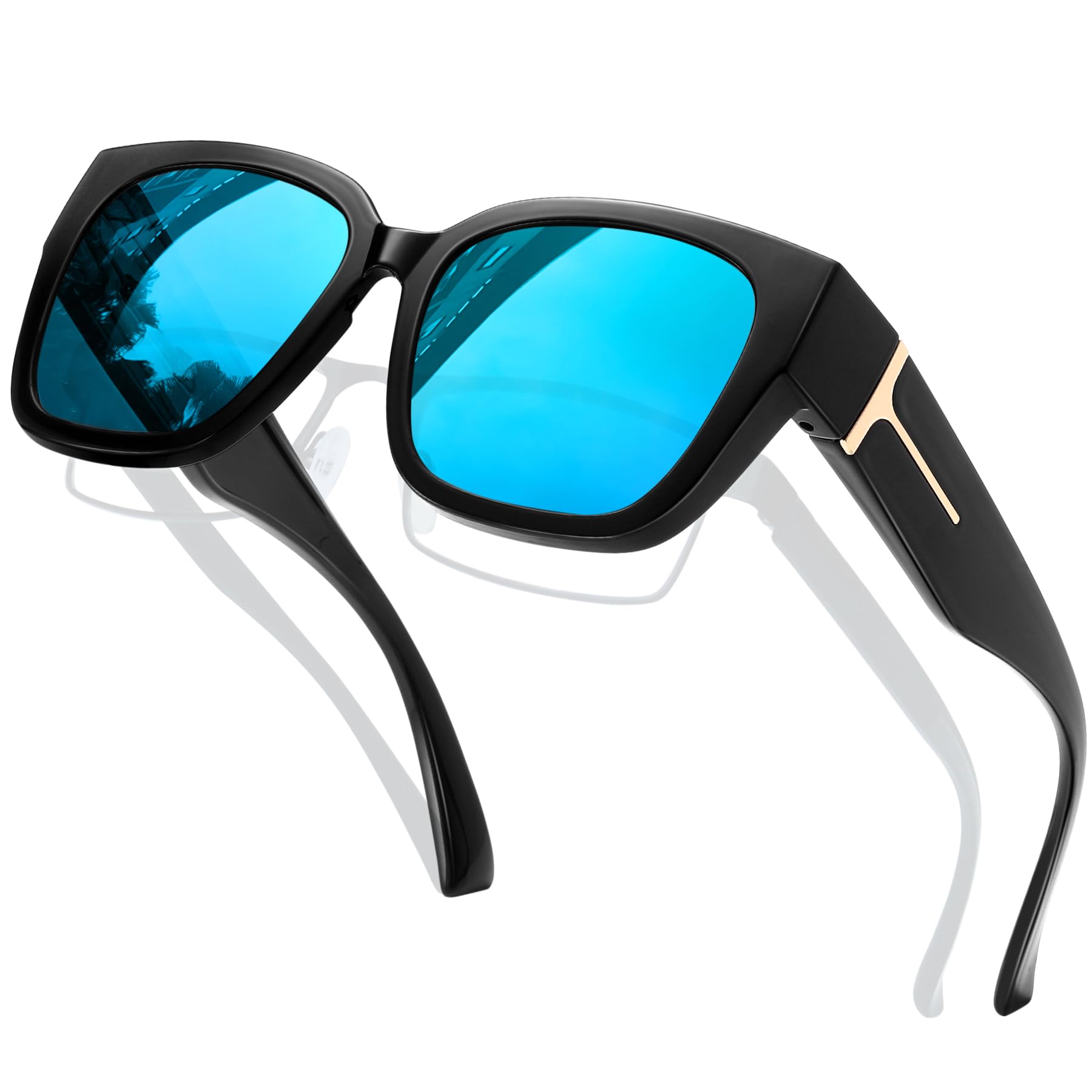 KANASTAL Oversized Over Glasses Sunglasses for Women Men Square Fit Over Polariz