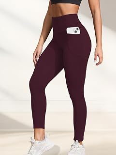 Silky Soft Leggings with Pockets High Waist Tummy Control Yoga Pants for Women