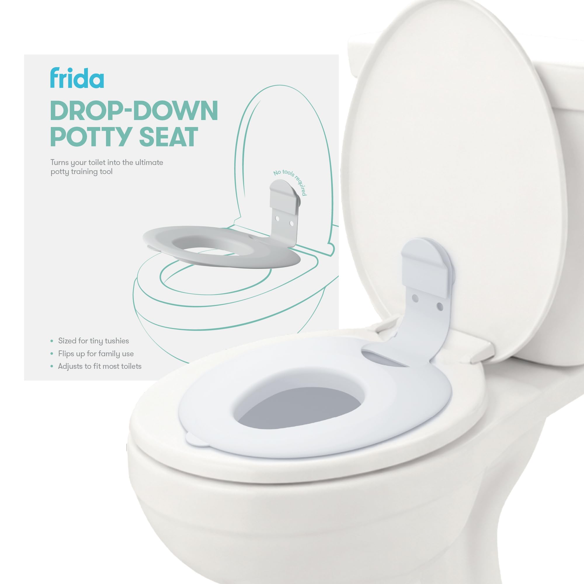 Frida Baby Drop Down Potty Training Seat for Toddlers & Kids, Easy to Clean | At
