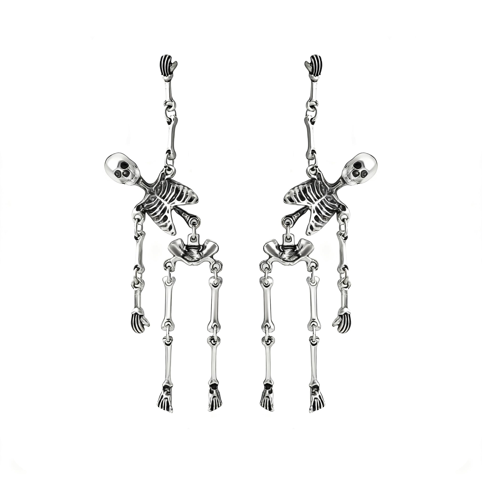 Halloween Earrings for Women Punk Gothic Skeleton Skull Drop Dangle Earrings for