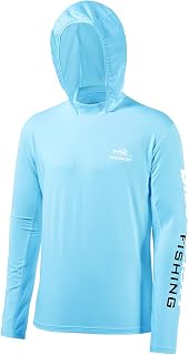 BASSDASH UPF 50+ Men’s UV Sun Protection Long Sleeve Performance Fishing Hoodie Hooded Shirts