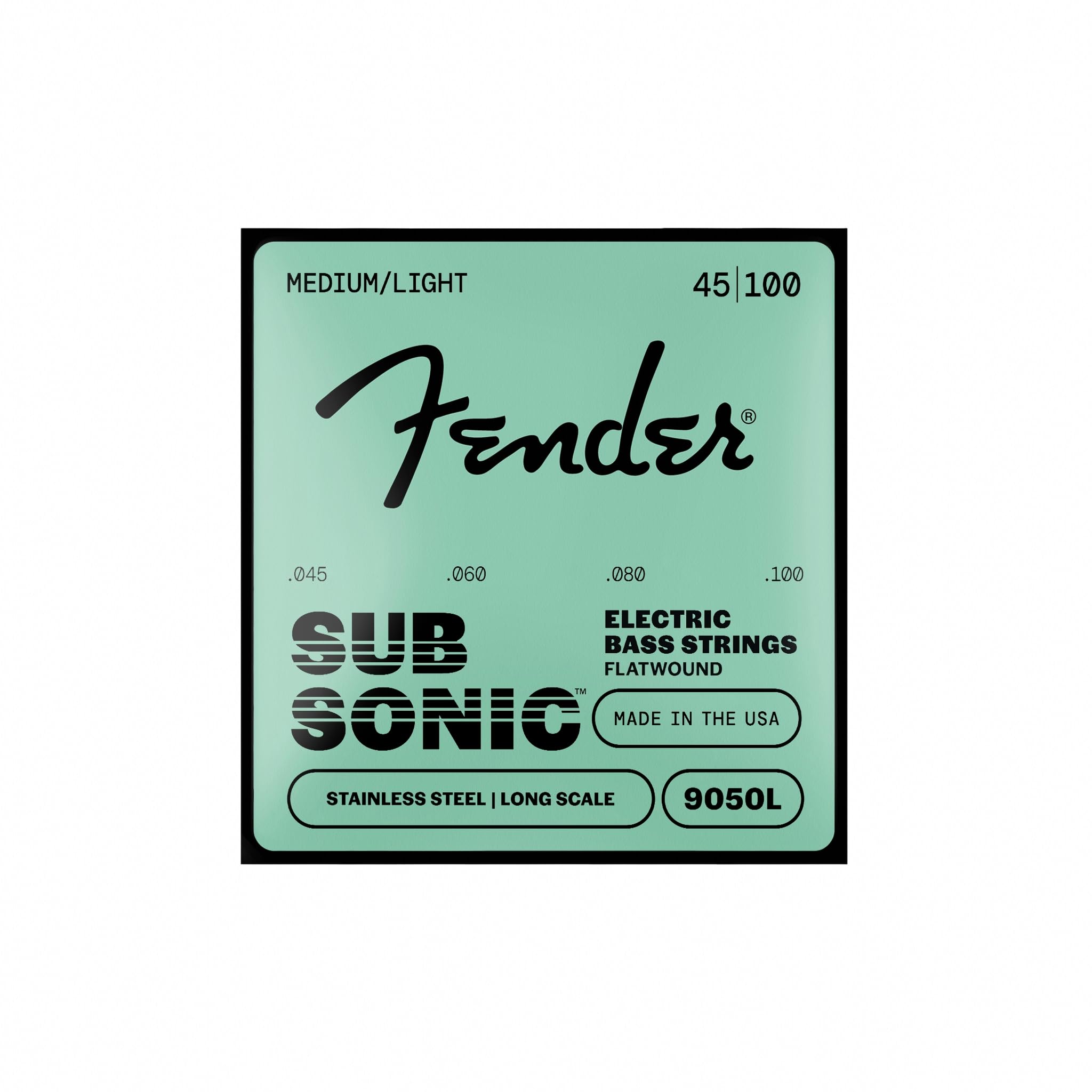 Fender 9050 Bass Strings, Stainless Steel Flatwound, 9050L .045-.100 | Flat woun