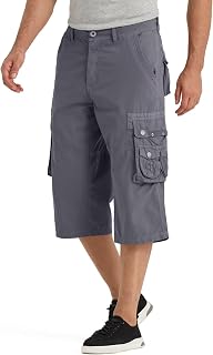 BEST SOUTH 3/4 Capri Long Cargo Shorts for Men Below Knee