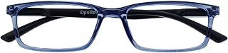 OPULIZE See – Reading Glasses Blue Light Filter Narrow Frame Spring Hinges Improve Sleep Gaming Computer Anti Glare Blue Transparent Men Women B9-3+2.00