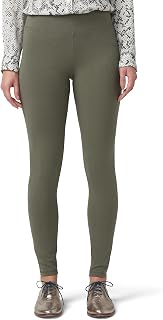 HUE Women’s Cotton Ultra Leggings with Wide Waistband, Cotton Leggings