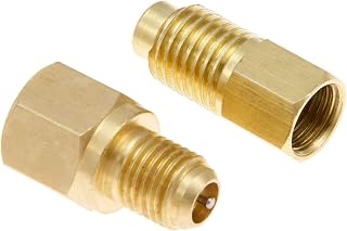 R12 R22 to R134a Adapters, R134A Refrigerant Tank/Vacuum Pump Port Adapters | 1/4" Male SAE x 1/2" Female ACME, 1/2" Male ACME x 1/4" Female SAE, Refrigeration Handling Charging Tool, Solid Brass