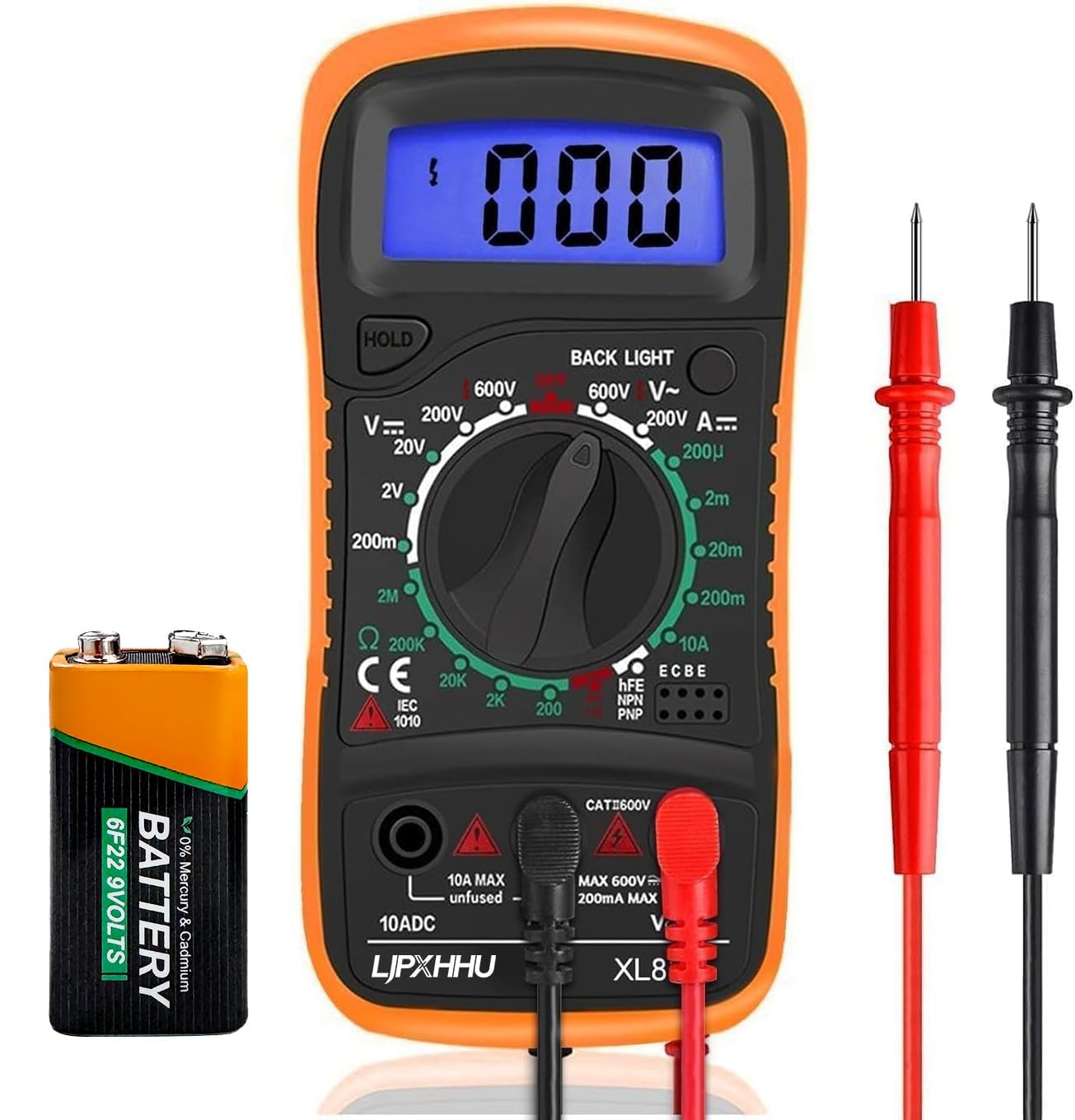 Digital Multimeter Voltmeter Battery Voltage Multi Tester, AC DC Volt Meter