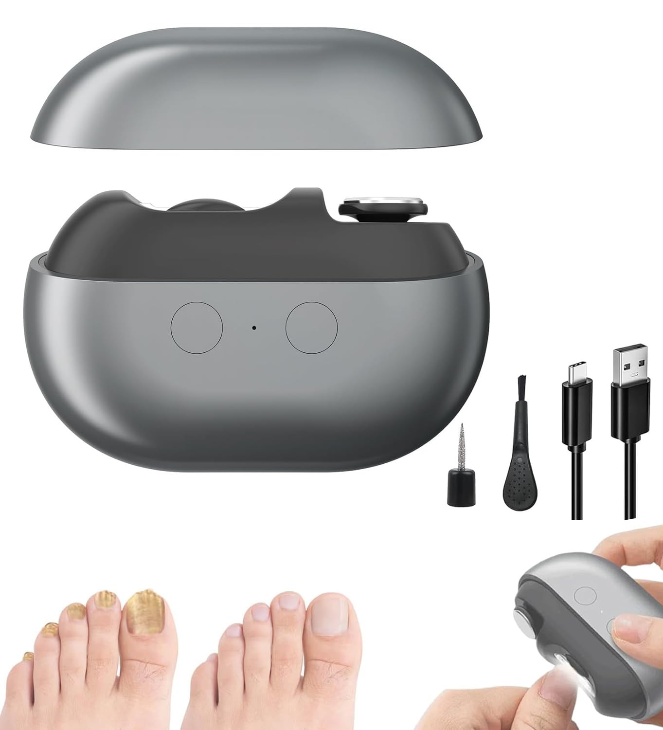 Smart Nail Clipper, 2026 New Easy Clip Nail Clipper with LED Light, 3 in 1 Elect