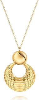Long Pendant Necklace for Women Gold Plated Circle Long Chain Necklace Y Necklace Jewelry for Women