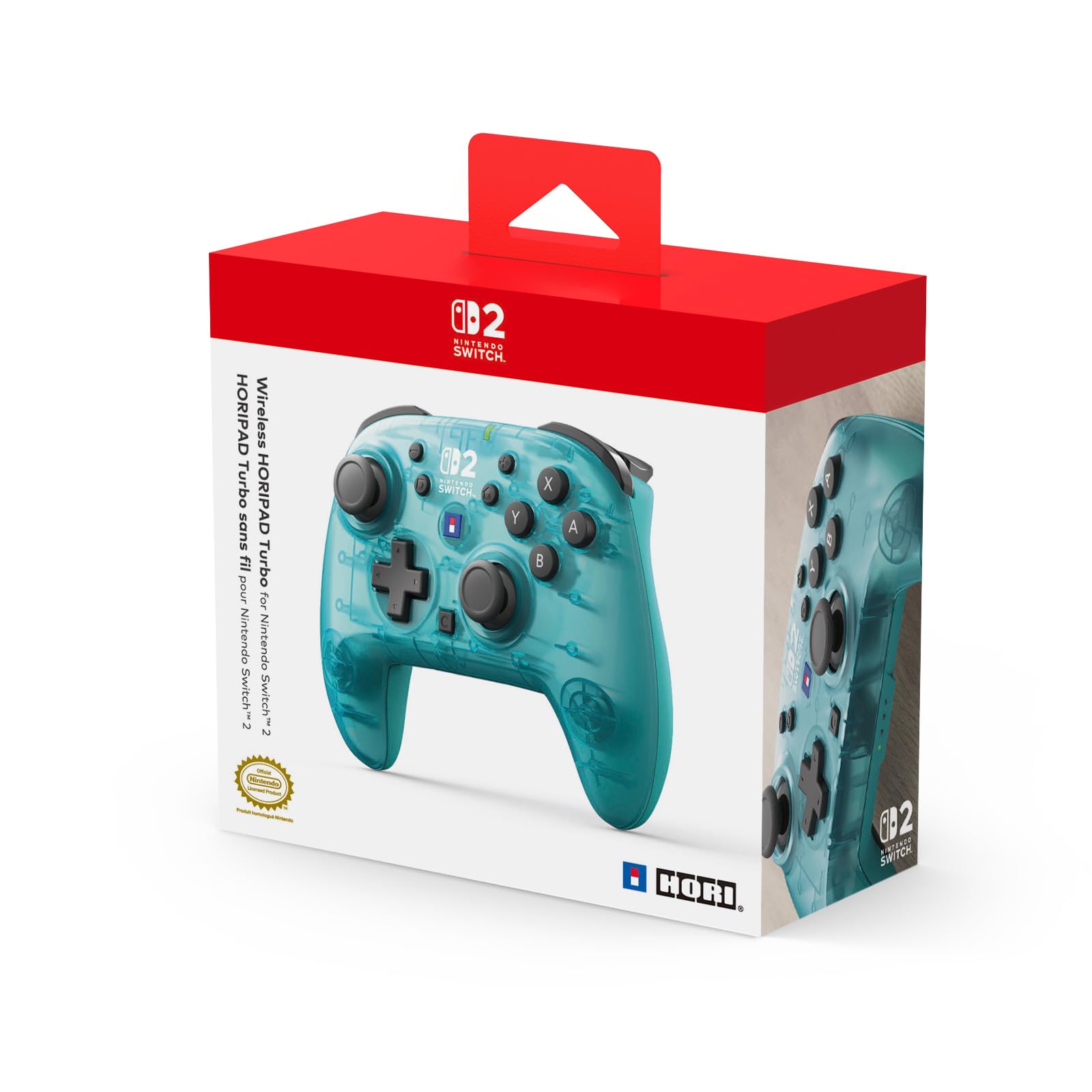 HORI Wireless HORIPAD Turbo (Aqua) for Nintendo Switch 2 - Wireless Handheld Con
