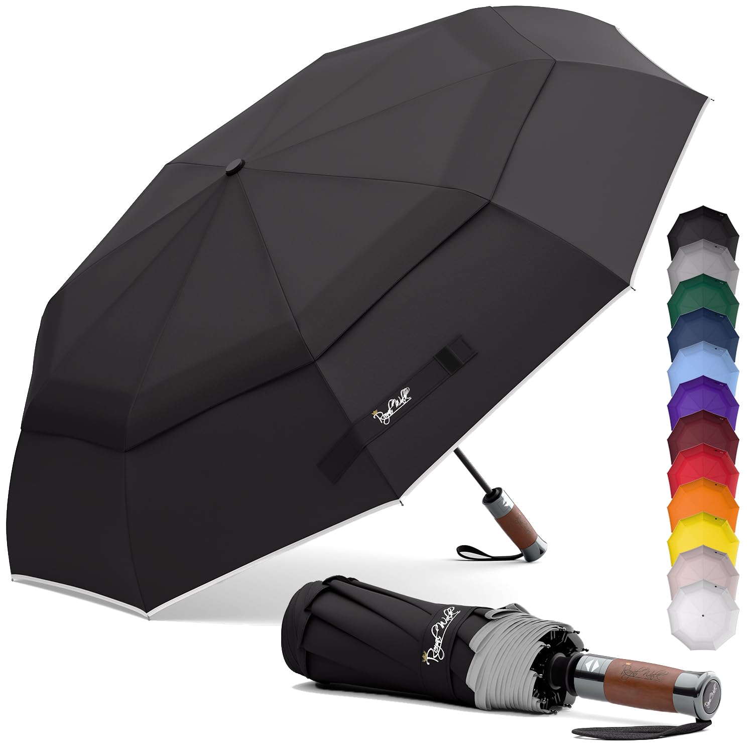 Royal Walk Folding Umbrella Windproof Travel Rain Portable Small