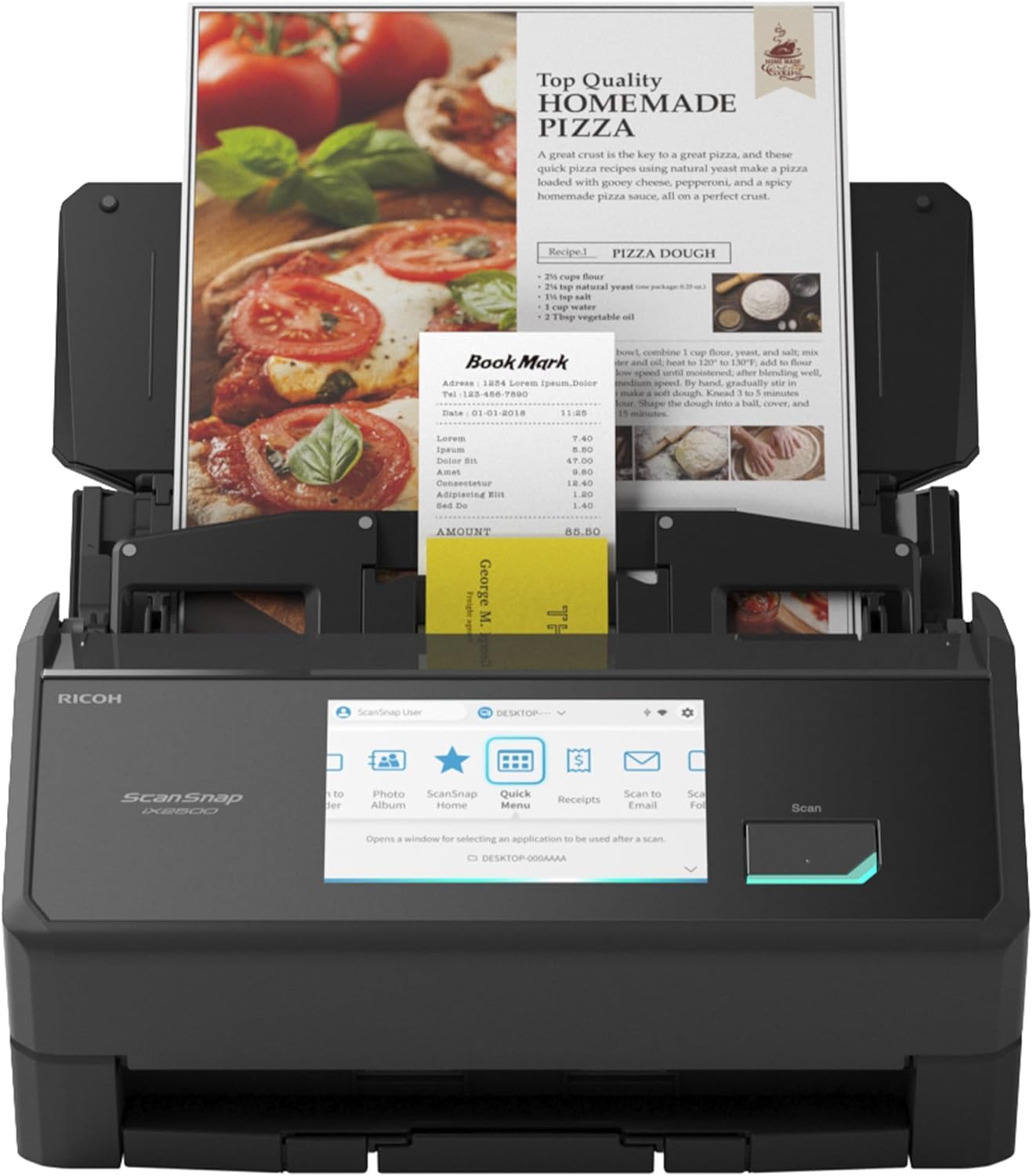 ScanSnap iX2500 (Black) High-Speed Duplex Document Scanner, 45 ppm / 90 ipm, 100