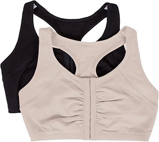 Fruit of the Loom Front Close Racerback Sports Bra Opaque (Pack of 2) Women's