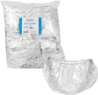 ForPro Spa Liners, 100ct, Clear, Disposable Pedicure Liners | Plastic Foot Bath Liners Fit All Pedicure Spas | Sanitary, Economical and Durable for High Volume Salons &amp; Spas