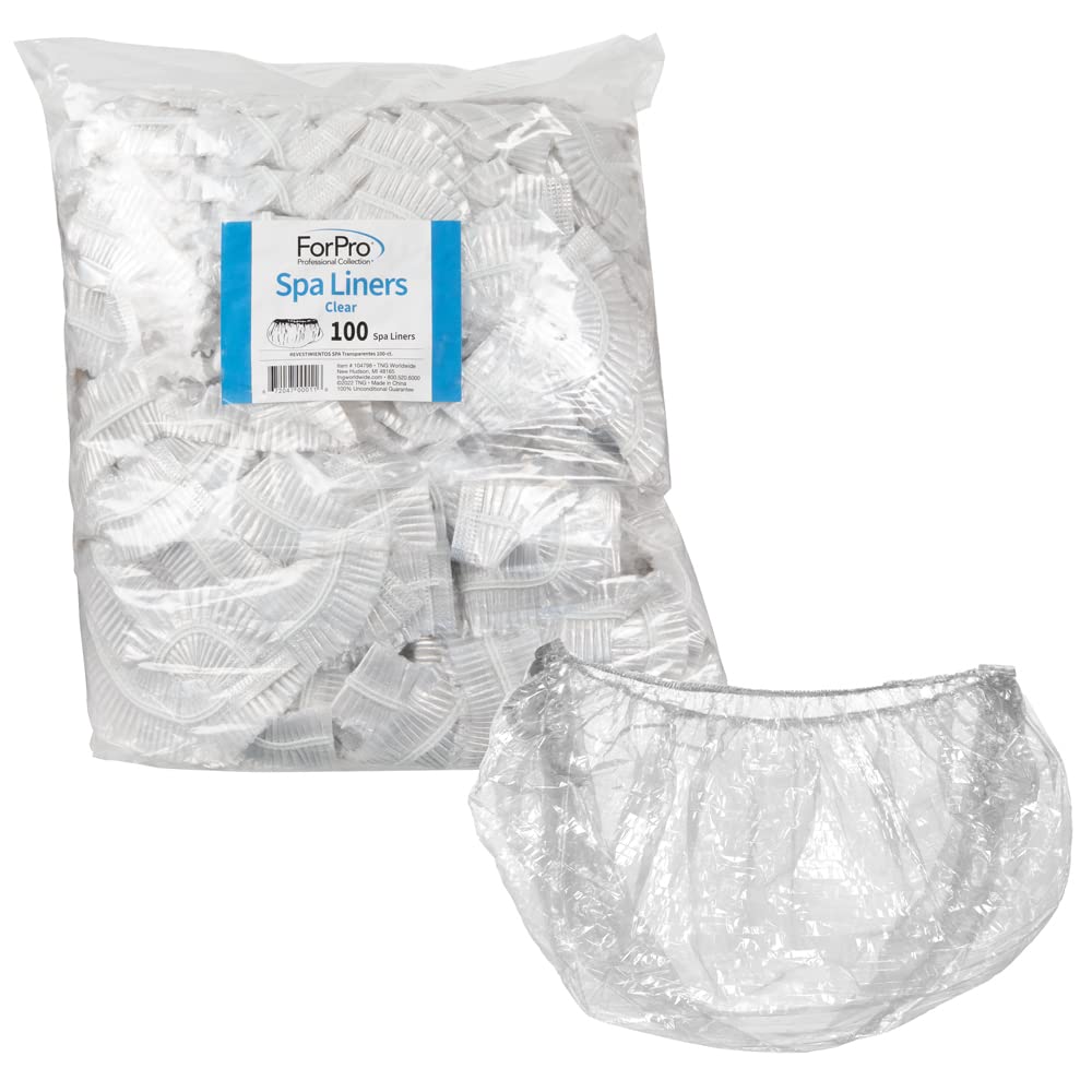 ForPro Spa Liners, 100ct, Clear, Disposable Pedicure Liners | Plastic Foot Bath 