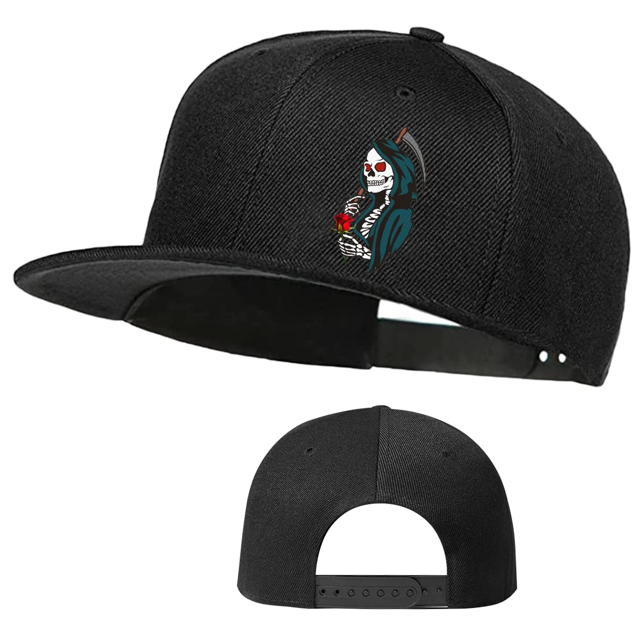 Skull Skateboards Hat Flat Bill Hats for Men Snap Backpack Mens Hats and Caps Co