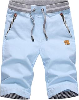 JustSun Men's Chino Shorts, Cotton, Summer, with Drawstring