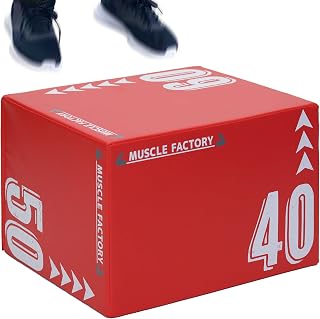 MUSCLE FACTORY Plyo Box, Soft, 15.7 x 19.7 x 23.6 inches (40 x 50 x 60 cm), Plyometric Box, Elevating Stand, Jump Stand, Step Stand, Jump Box, 3 in 1 Core Training