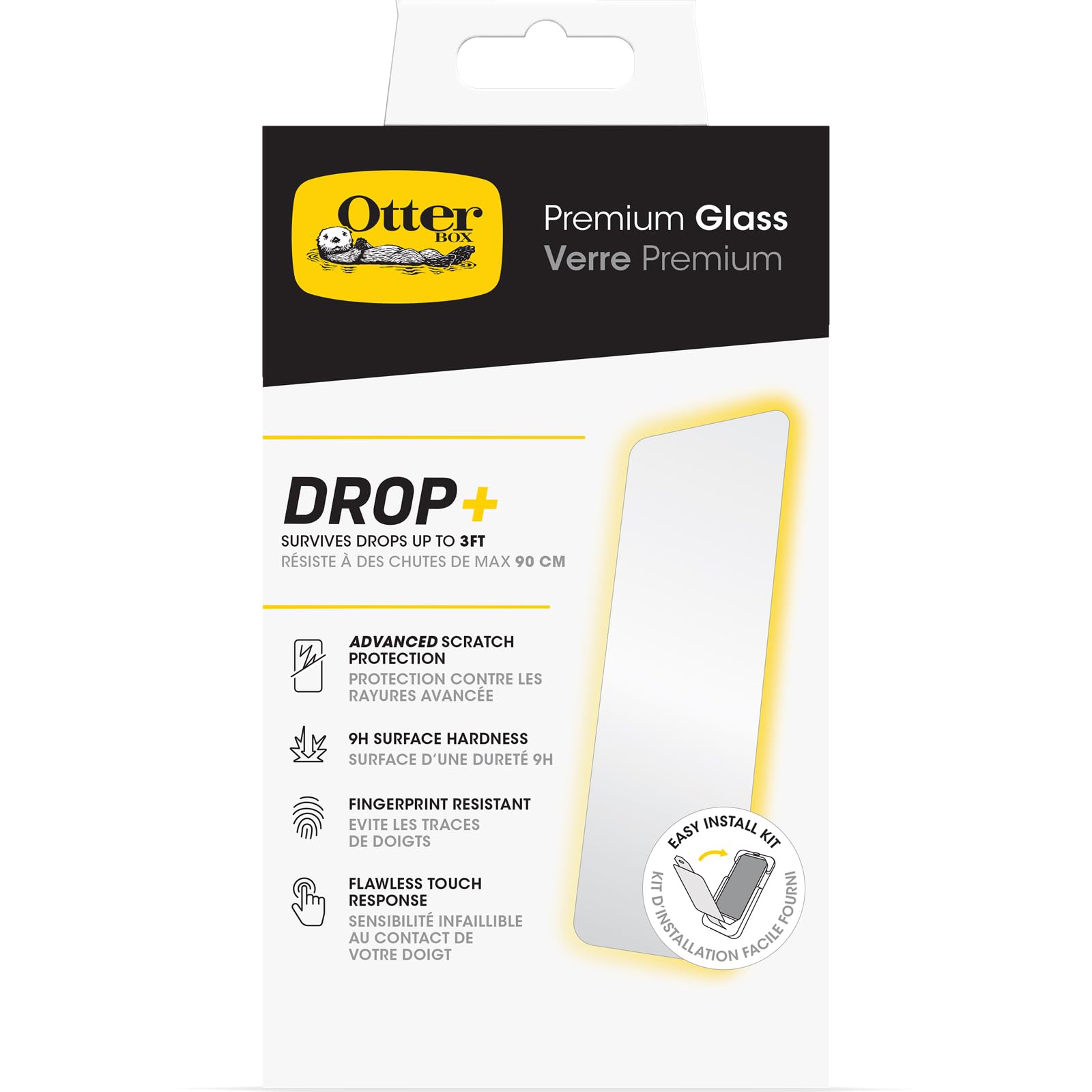 OtterBox Premium Tempered Glass Screen Protector for iPhone 15 with Antimicrobia