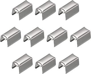 Generic Fold Over Crimp Caps, 200Pcs 10 x 5mm Ribbon End Clasp Tips Clamp Cord Ends for Jewelry DIY Craft Making, White Nickel