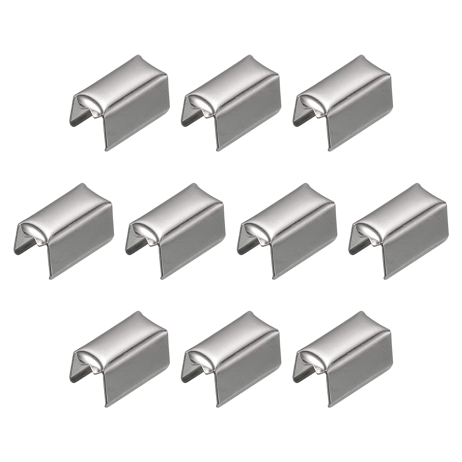 Generic Fold Over Crimp Caps, 200Pcs 10 x 5mm Ribbon End Clasp Tips Clamp Cord E