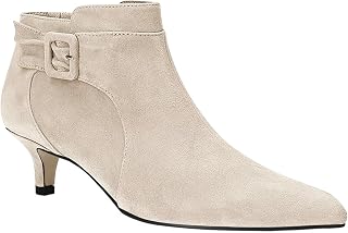Juliet Holy Womens Pointed Toe Ankle Boots Kitten Heels Faux Suede Booties Side Zipper Dress Shoes