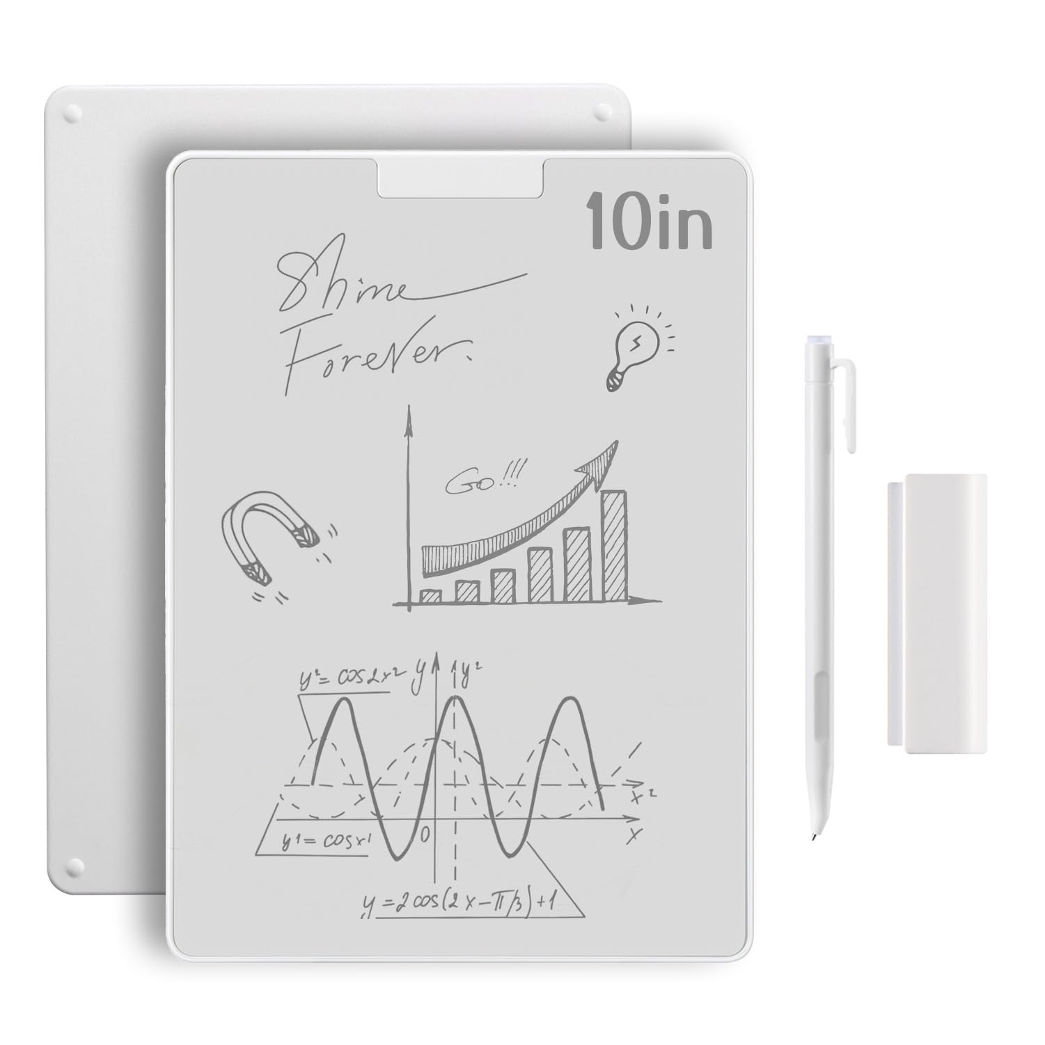 Portable Note Pad with Magnetic Pen & Eraser for Office Desk, Home, & School - E