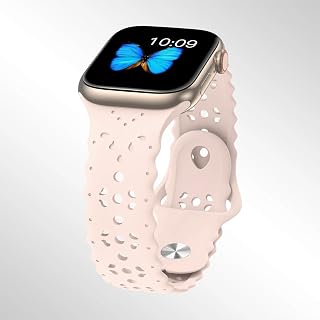Silicone Sport Watch Band Compatible with Apple Watch 38mm 40mm 41mm 42mm 44mm 45mm 46mm 49mm Women Soft Waterproof Replacement Band for iWatch Series Ultra 11
