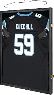 IHEIPYE Jersey Frame Display Case Shadow Box Black | Lockable, UV Protection, Hanger, Baseball, Basketball, Football, Soccer, Hockey 2XL Sport Shirt and Uniform