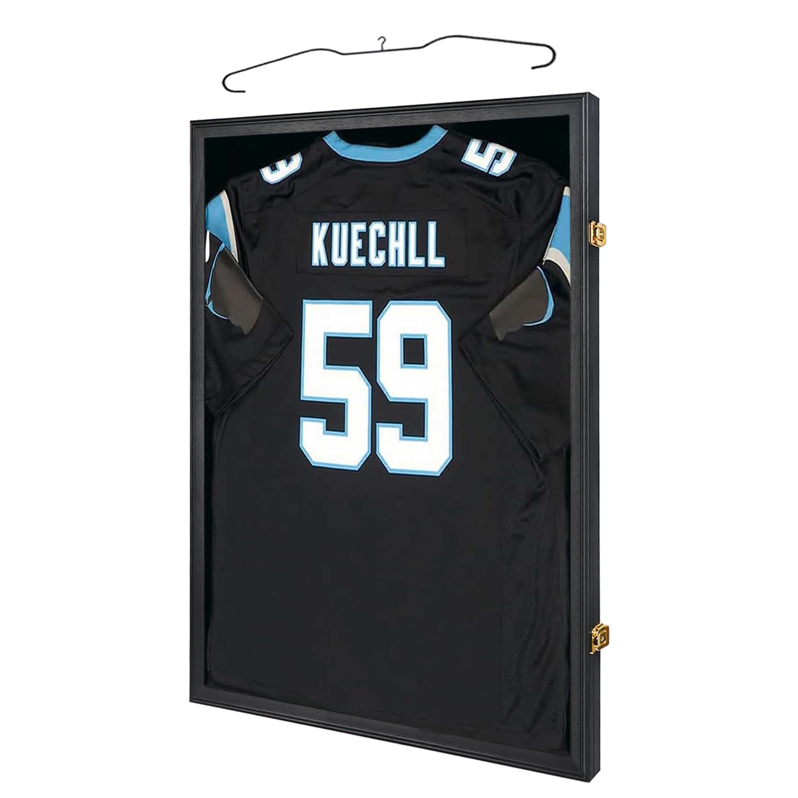 IHEIPYE Jersey Frame Display Case Shadow Box Black | Lockable, UV Protection, Ha