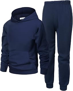Arshiner Boys Athletic Sweatsuit Pullover Hoodie Sweatshirt and Joggers Set