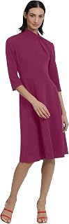 Donna Morgan Women's Donna Morgan Women's Dresses Mock Neck A-line Dress with Twist Neck Detail