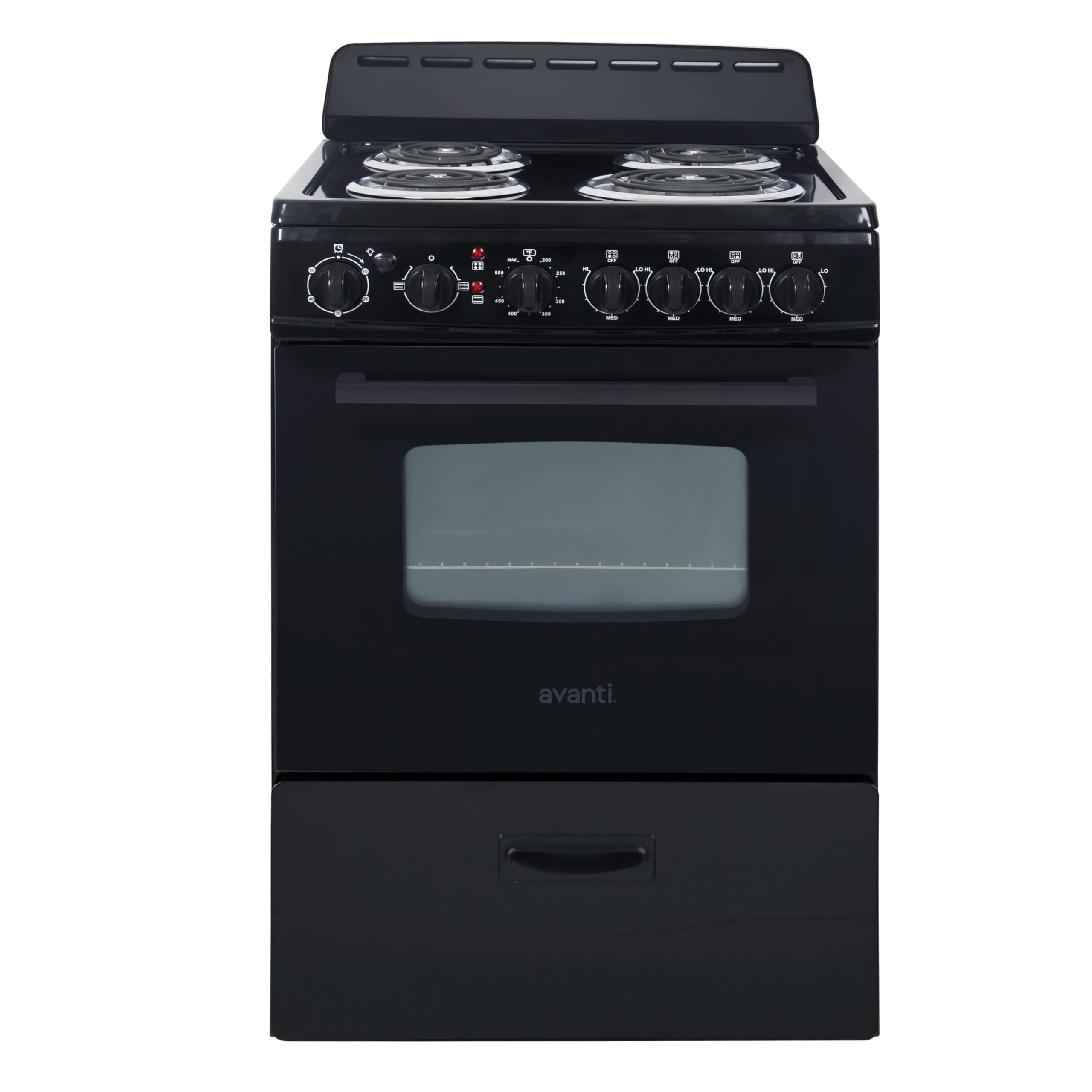 Avanti Electric Range Oven Compact Design, 2.6-Cu.Ft. Capacity with 4 Coil Burne
