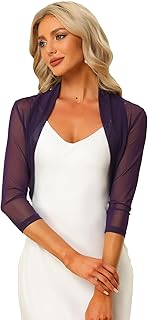 Allegra K Mesh Shrug Belero Women's Short Bolero Cardigan (Pack of 1)