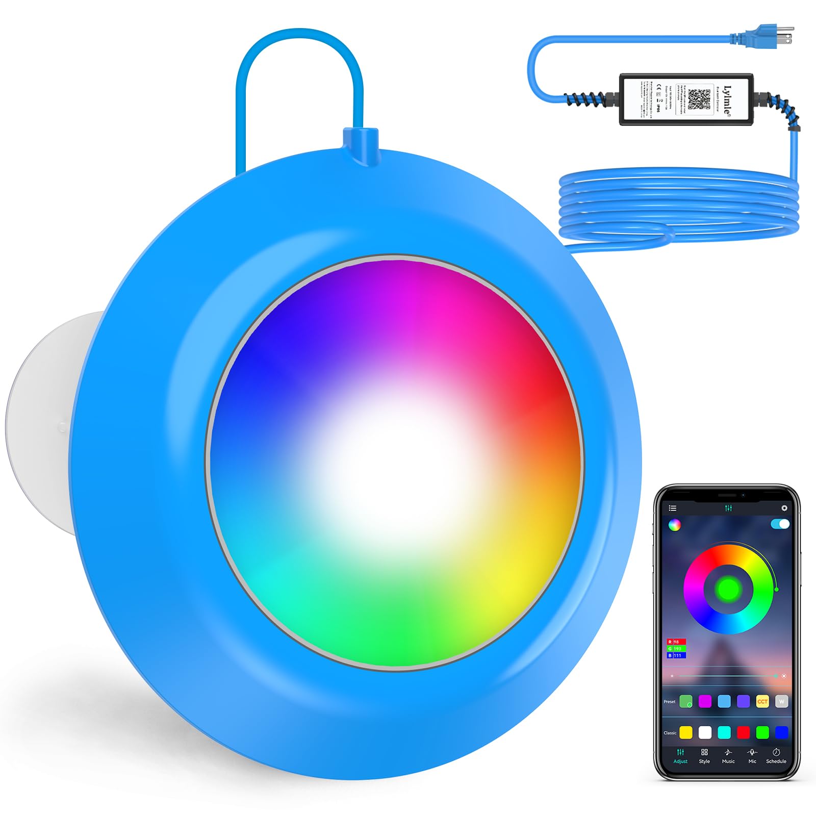 LyLmLe LED Pool Lights, 20W Smart Magnetic Underwater Lights with APP Control, 8