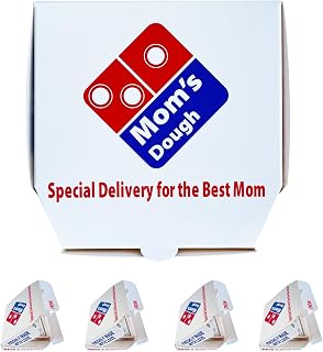 4 Pack Mom's Dough Pizza Style Geld Geschenkbox für Mama, lustige Geldhalter Geschenkverpackung, Mini-Pizza-Box für gefaltetes Bargeld oder Geschenkkarten, kreatives Muttertags-Geburtstagsgeschenk