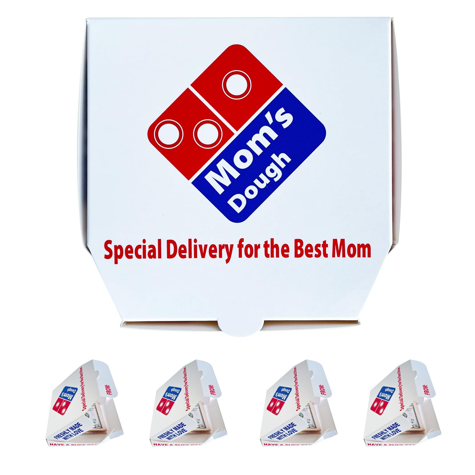 4 Pack Mom's Dough Pizza Style Geld Geschenkbox für Mama, lustige Geldhalter Ges