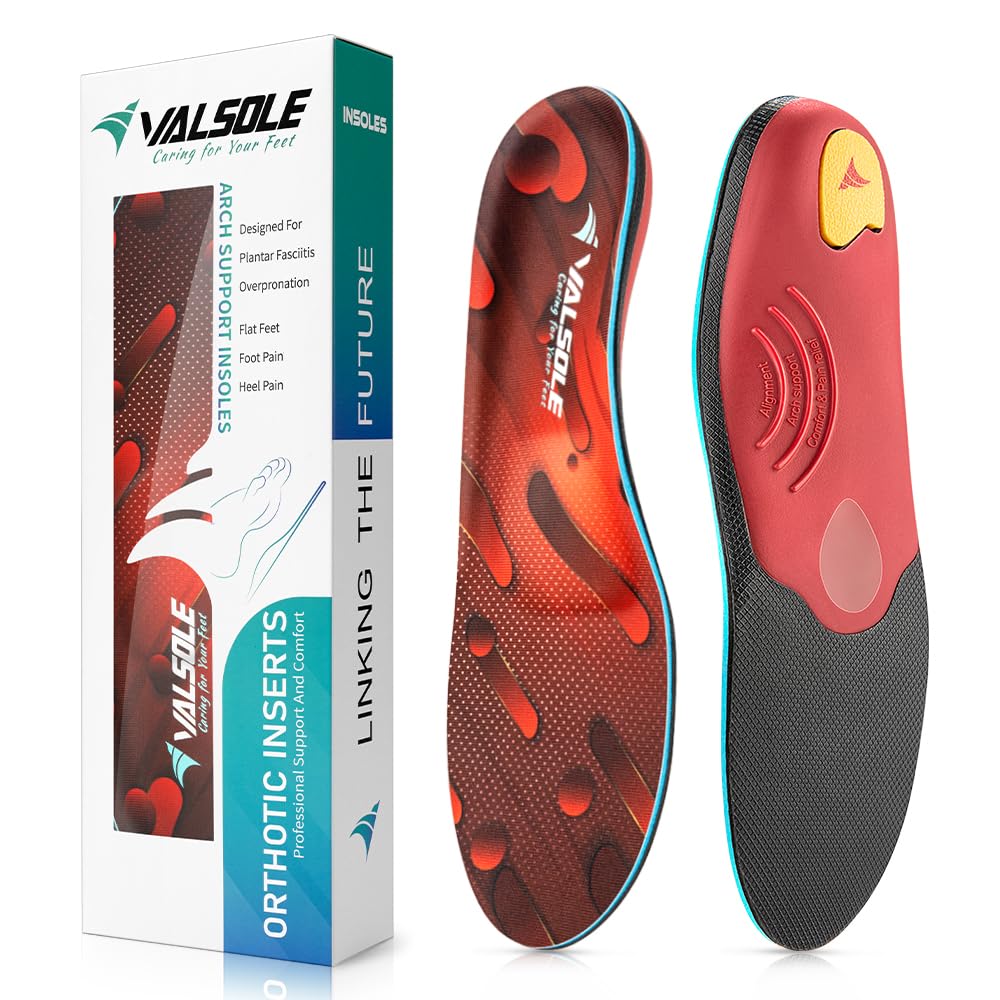 VALSOLE Heavy Duty Support Pain Relief Orthotics - 220+ lbs Plantar Fasciitis Hi