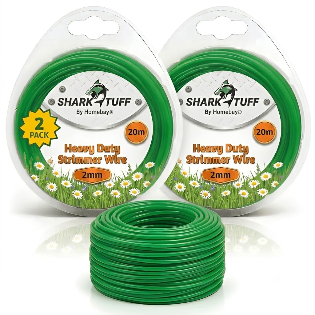 Shark-Tuff® Pack of 2 - Universal Strimmer Wire 2mm x 20m Heavy Duty | Fits All 