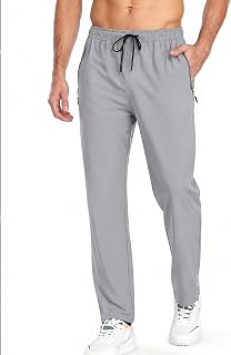 Mens Sweatpants Athletic Casual Pants with Zipper Pocket and Drawstring