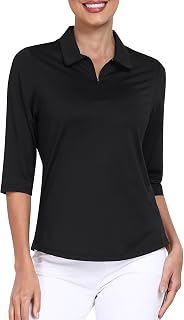MoFiz Women's Short Sleeve Polo Shirt Breathable 1/4 Zip Women's Quick Dry Half Sleeve Polo Shirt